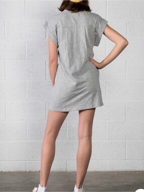 Casual Grey Mini T-Shirt Dress - Relaxed Fit